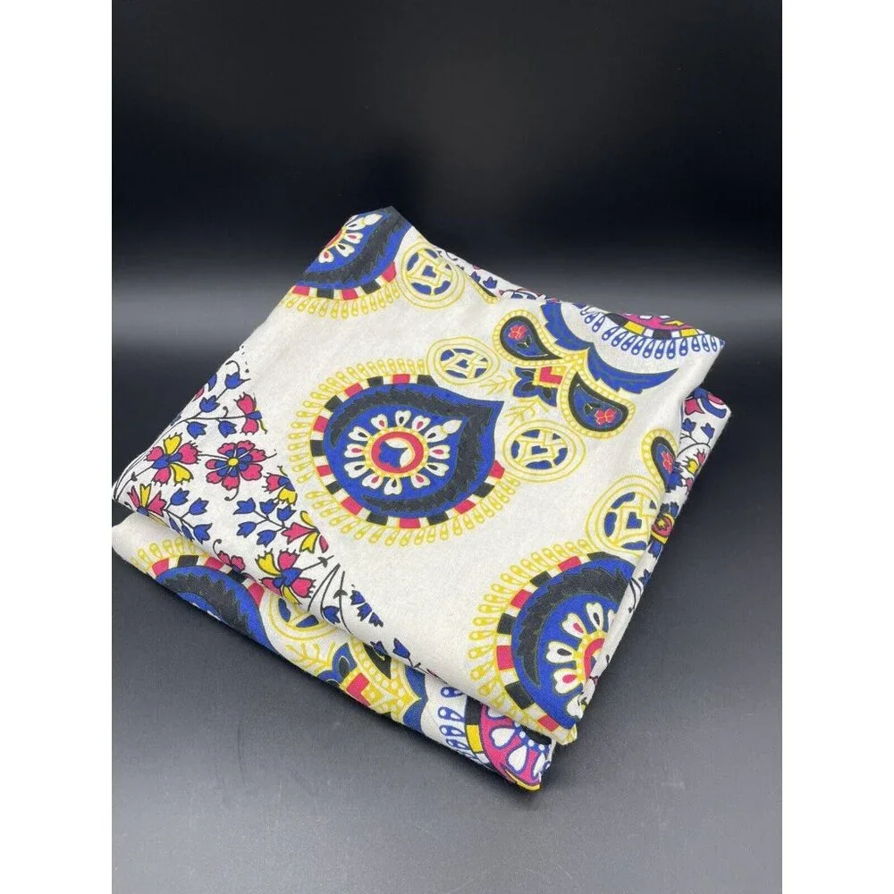 Curtain Panels Mandala Floral Pink Yellow Blue Large Colorful Boho Decor - Picture 3 of 11